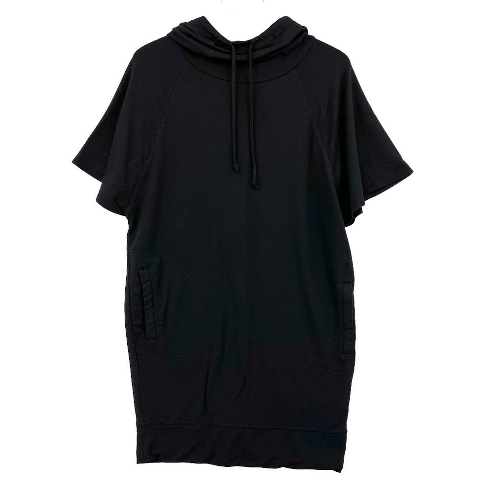 Prana Carys Hooded Dress Black Tunic Sweatshirt Pockets Size XS - Picture 1 of 10